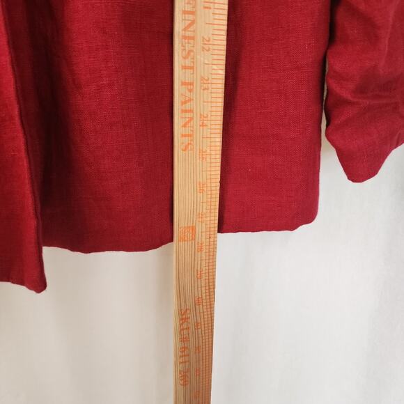 MANTAIKOTAI Linen Blazer S Red Staple Workwear Office Summer Classic Preppy - Picture 5 of 11